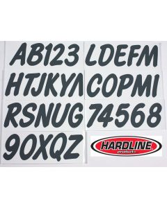 Hardline Boat Lettering Registration Kit 3 in. - 400 Dark Grey Solid - GRY400EC