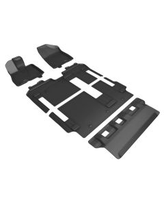 3D MAXpider 21-24 Toyota Sienna 8-Seat Kagu 1st, 2nd, & 3rd Row Floormats - Black - L1TY27201509