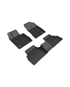 3D MAXpider 20+ Hyundai Sonata Kagu 1st & 2nd Row Floormats - Black - L1HY10301509