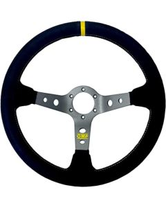 OMP Corsica Steering Wheel/3 Black Dish Spokes/ - Small Suede (Black) - OD0-1954-071
