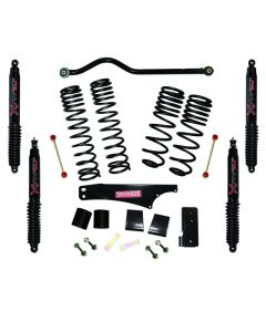 Skyjacker 2007-2018 Jeep Wrangler JK 2 Door 4WD Long Travel 3.5in-4in Lift Kit w/Black Max Shocks - JK35BPBLT
