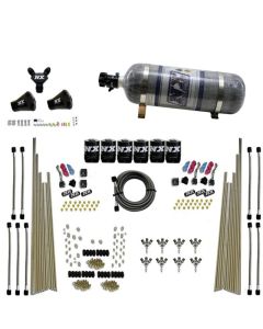 Nitrous Express 8 Cyl Triple-D Dry Direct Port 3 Stage Dry 6 Solenoids Nitrous Kit w/12lb Bottle - 80020-12