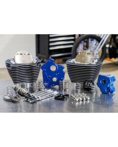 S&S Cycle 2017+ M8 129in Power Pack w/ Chrome Pushrod Tubes & Gear Drive Cam - Black w/ Highlight - 310-1224