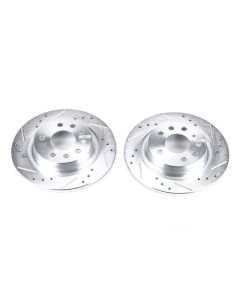 Power Stop 03-11 Saab 9-3 Rear Evolution Drilled & Slotted Rotors - Pair - EBR679XPR