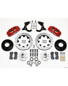 Wilwood Dynapro 6 Front Hub Kit 12.19in Drilled Red 55-57 Chevy - 140-10737-DR