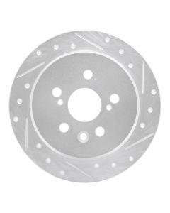 R1 88-91 Toyota Camry Rear Right Drilled & Slotted Silver Brake Rotor - 631-76038R