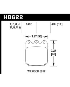 Hawk Wilwood DLS 6812 DTC-70 Brake Pads - HB622U.490