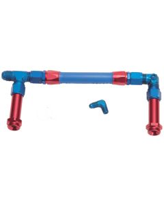 Russell Performance -8 AN to -8 AN Twist-Lok Holley 4150 Dual Inlet Carb Kit (Red/Blue) - 641160