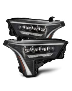 AlphaRex 22-23 Toyota Tundra NOVA-Series Headlights Black w/Amber DRL - Req 810029 OR 810030 - 880872