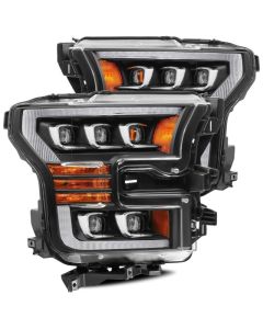 AlphaRex 17-20 Ford Raptor NOVA LED Proj Headlights Plank Style Matte Black w/Activ Light/Seq Signal - 880152