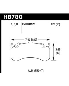 Hawk 2018 Audi S6 Premium Plus/Prestige 4.0L / Audi S6 Prestige 4.0L HP+ Front Brake Pads - HB780N.625