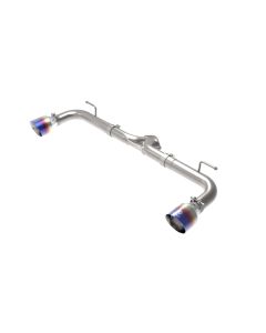 aFe Takeda 2-1/2in 304 SS Axle-Back Exhaust w/ Blue Flame Tips 14-18 Mazda 3 L4 2.0L/2.5L - 49-37014-L
