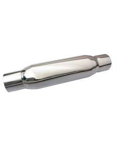 Moroso Spiral Flow Racing Muffler - 3in Inlet/Outlet - Reduced Noise Levels - Stainless Steel - 94055