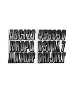 Silver/Black Boat Lettering Kit - 3 Registration Set