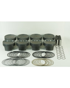 Mahle MS Piston Set SBC 384ci 4.040in Bore 3.750in Stroke 5.7in Rod 0.927 Pin -16cc 9.9 CR Set of 8 - 930210240