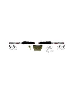 Skyjacker Steering Stabilizer Dual Kit Silver w/Black Boots 99 Ford F-250 | F-350 Super Duty | Excur
