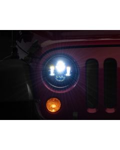 Raxiom 97-18 Jeep Wrangler TJ/JK Axial Series LED Daymaker Headlights- Black Housing (Clear Lens) - J108042