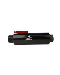 Aeromotive In-Line AN-12 Filter w/Shutoff Valve 100 Micron SS Element - Black Anodize Finish - 12332