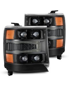 AlphaRex 16-18 Chevy 1500HD NOVA-Series LED Proj Headlghts Alpha BK Atv Lgt/SeqSig & DRL(Req 810023) - 880236