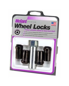 McGard Wheel Lock Nut Set - 4pk. (Tuner / Cone Seat) M14X1.5 / 22mm Hex / 1.648in. Length - Black - 25116