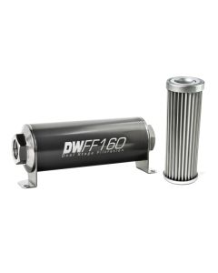 DeatschWerks Stainless Steel 5 Micron Universal Inline Fuel Filter Housing Kit (160mm) - 8-03-160-005K