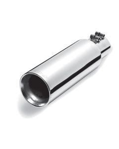 Gibson Round Dual Wall Straight-Cut Tip - 4in OD/2.5in Inlet/12in Length - Stainless - 500546