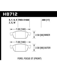 Hawk 13-14 Ford Focus 2.0L ST Front ER-1 Brake Pads - HB712D.680