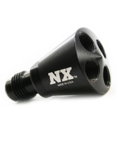 Nitrous Express 4 Port Showerhead Distribution Block w/-6 Male - Black - 15019