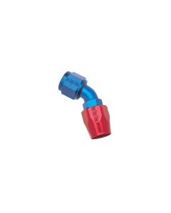Russell Performance -6 AN Red/Blue 45 Degree Full Flow Hose End - 610090