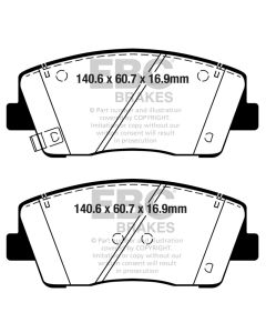 EBC 2019+ Genesis G70 2.0L Turbo Greenstuff Front Brake Pads - DP22358