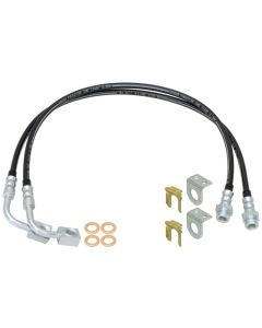 RockJock JK Braided Brake Hose Kit 23.5in Long - CE-9807FBLK