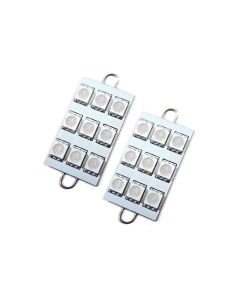 Oracle 44MM 6 LED 3 Chip - Loop Festoon Bulbs (Pair) - Red - 5209-003