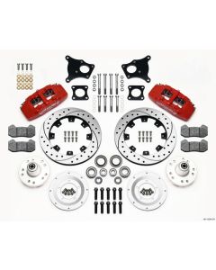 Wilwood Dynapro 6 Front Hub Kit 12.19in Drilled Red AMC 71-76 OE Disc w/o Bendix Brakes - 140-13554-DR