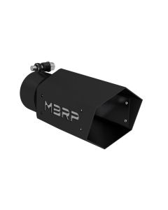 MBRP Black Coated 4" Hex Tip 3" ID inlet 10" length w/ MBRP Logo Exhaust Tip - T5169BLK