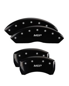 MGP 4 Caliper Covers Engraved Front & Rear MGP Black finish silver ch - 22110SMGPBK