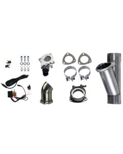 Granatelli 3.0in Aluminized Mild Steel Electronic Exhaust Cutout w/Slip Fit & Band Clamps - 303530