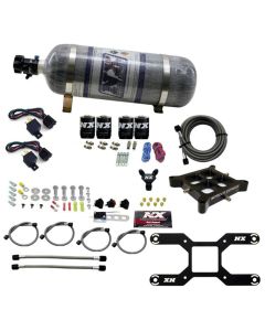 Nitrous Express Dry Quad Stage Billet Crossbar Plate System 100-2000hp (4150Flange) w/12lb Bottle - 66442-12