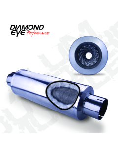 Diamond Eye MFLR 4inID SGL IN/SGL OUT 7inDIA X 24in BODY 30in LENGTH LOUVERED SLOTTED ENDS 409 SS - 460033