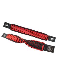 Fishbone Offroad 97-06 Jeep Wrangler Paracord Door Handles - Black/Red - FB55286