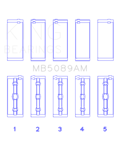 King Engine Bearings Toyota 1Rz (Size +0.50mm) Main Bearing Set - MB5089AM0.5
