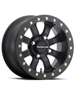 Raceline A71B Mamba 15x7in / 4x156 BP / 0mm Offset / 132.5mm Bore - Satin Black Beadlock Wheel - A71B-57056-00