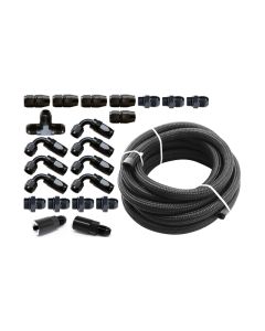Torque Solution Braided Fuel Line Kit for -6 Aeromotive FPR: Subaru WRX 02-14 / Subaru STI 07-18 - TS-SU-6FLK-AM