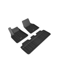 3D MAXpider 2020-2021 Tesla Model Y Elitect 1st & 2nd Row Floormats - Black - E1TL02701809