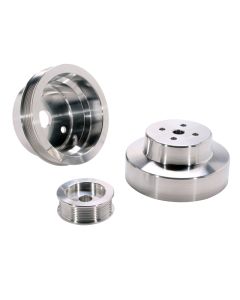 BBK 88-95 GM Truck 4.3 5.0 5.7 Underdrive Pulley Kit - Lightweight CNC Billet Aluminum (3pc) - 1603