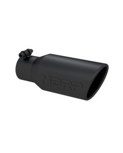 MBRP Black Coated 4" O.D. Angled Rolled End 2 3/4" Inlet 10" Length Exhaust Tip - T5157BLK