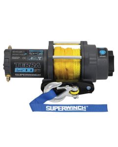 Superwinch 2500 LBS 12V DC 3/16in x 40ft Synthetic Rope Terra 2500SR Winch - Gray Wrinkle - 1125270