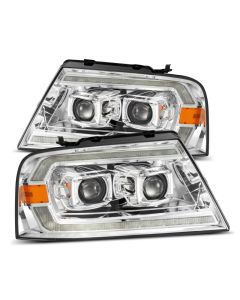PRO-Series Projector Headlights Chrome Ford F150 | Lincoln Mark LT 2004-2008 AlphaRex- ALPH-880135
