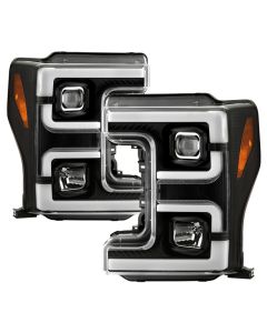 Spyder 17-18 Ford F250/F350/F450 Halogen Model Only -White Light Bar- Black- PRO-YD-FS17HALSI-BK - 5087850