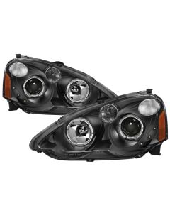 xTune Acura RSX 2002-2004 Halo Projector Headlights - Black PRO-JH-ARSX02-HL-BK - 9036613