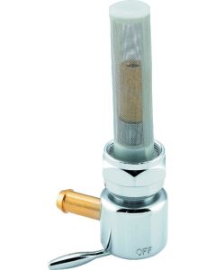 Bikers Choice Chrome Round Petcock 22MM Left Outlet - 489635